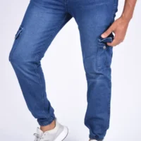 Jean cargo coupe droite resserré aux chevilles – Bleu – Z-ara-ref-477 - Image 3