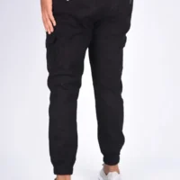 Pantalon jogger cargo En toile – Noir-ref-474 - Image 4