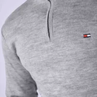Tricot Tommy en Coton Doux Col Zippé Ref-TM92 (Gris) - Image 4