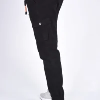 Pantalon jogger cargo En toile – Noir-ref-474 - Image 5