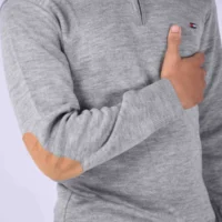 Tricot Tommy en Coton Doux Col Zippé Ref-TM92 (Gris) - Image 6