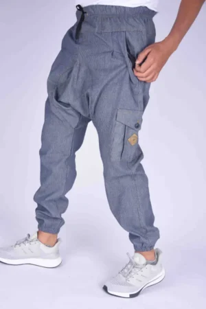 Pantalon En Toile Kandrissi extra comfortable Ref-QA720 (Bleu Rayé)